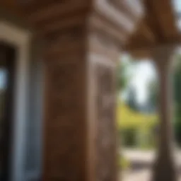 Elegant 5x5 porch post showcasing intricate design details