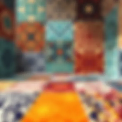 Colorful array of sticky tiles showcasing various patterns