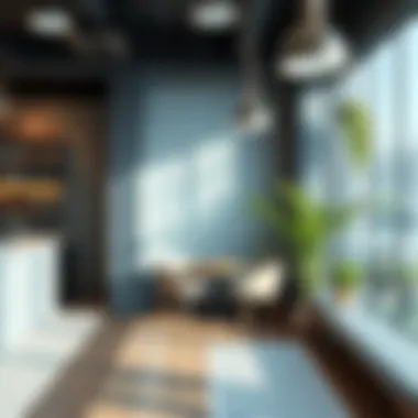 Commercial space decorated with modern sticky tiles