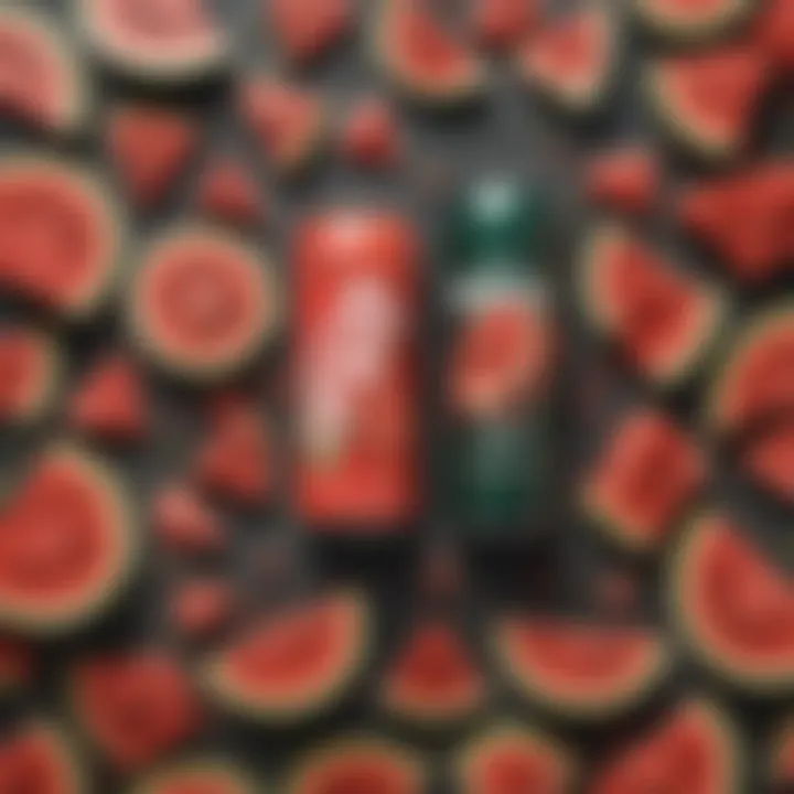 Ingredients Breakdown A visually appealing infographic detailing the ingredients of watermelon energy drinks