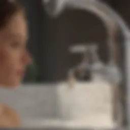 Detailed view of a female to female faucet adapter