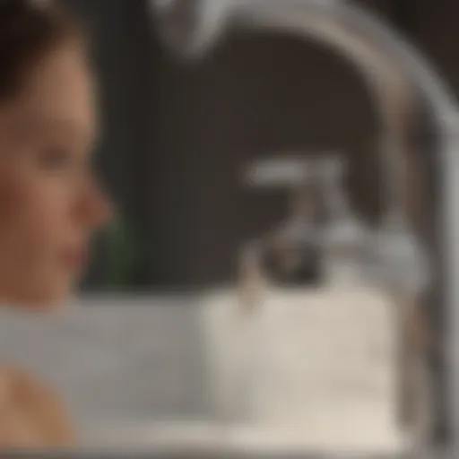 Detailed view of a female to female faucet adapter