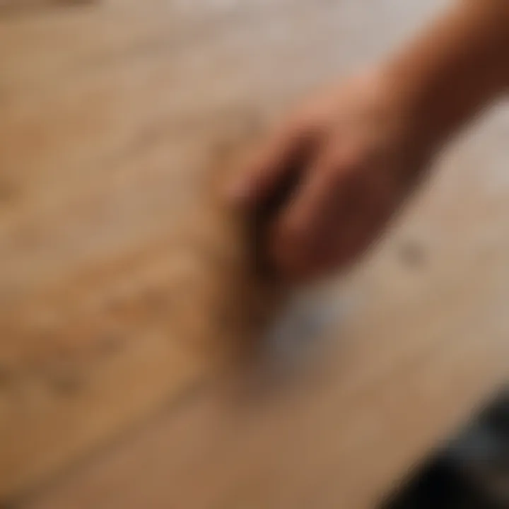 Application of wood filler to red oak