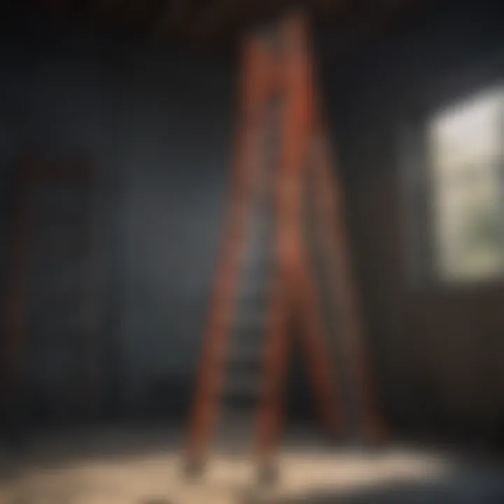 Local Ladder Rental Service A rental service showcasing ladders for local customers.