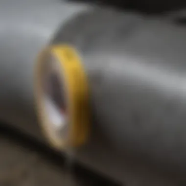 Close-up of Flex Seal Tape applied on a leaking pipe