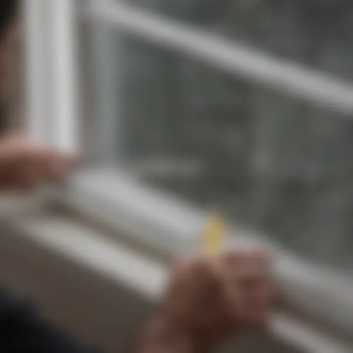 Close-up of Flex Tape sealing a window frame