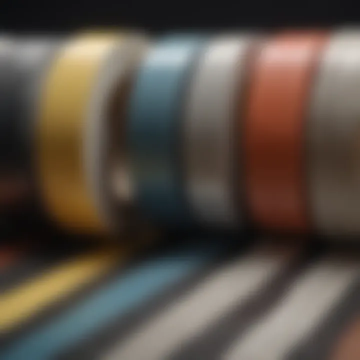 Comparative illustration of different masking tapes