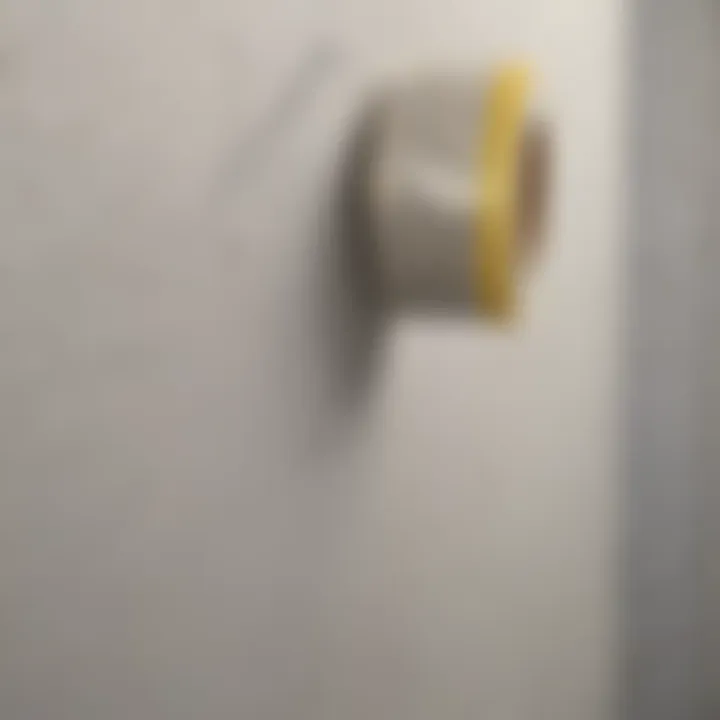 Masking tape techniques demonstrated on a wall