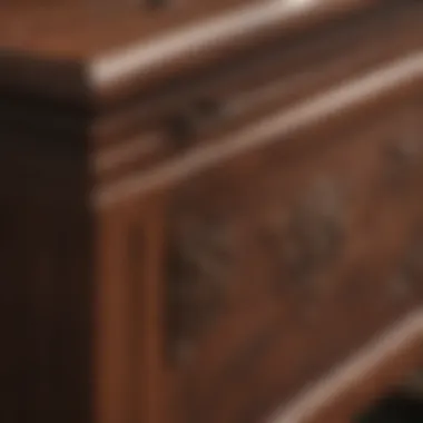 Close-up of Flexsteel spray application on wooden furniture