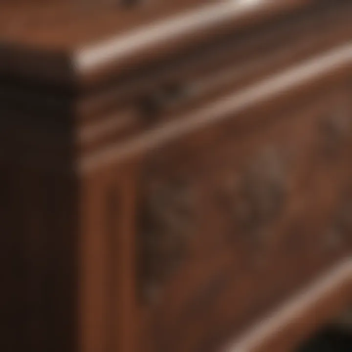 Close-up of Flexsteel spray application on wooden furniture