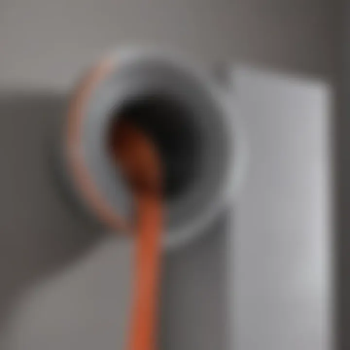 Close-up of flue tape application on a heating duct