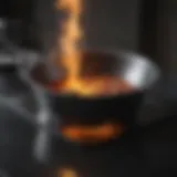 Foil Drip Pan Reflecting Flames