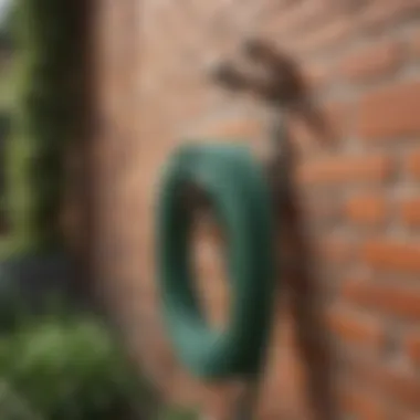 Practical Hose Holder Maximizing Outdoor Efficiency Functional Wall Mounted Hose Holder in Blossoming Garden