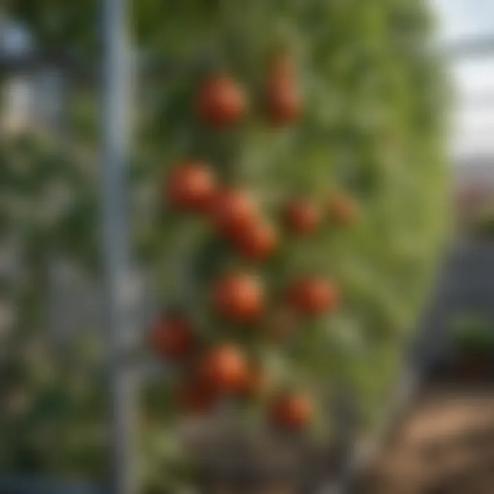 Support Your Tomato Plants with Galvanized Cages Close-up of galvanized tomato cage supporting thriving tomato plant