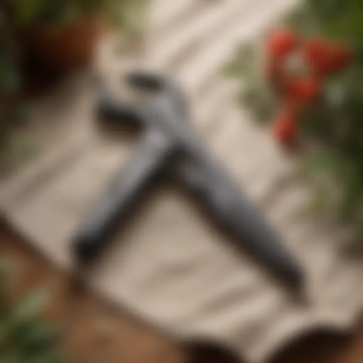 Garden shears on a drop cloth