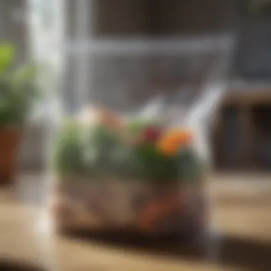 Giant Ziploc bags with eco-friendly alternatives displayed.