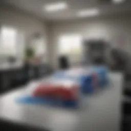 Giant Ziploc bags used for organizing office supplies.