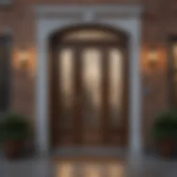 Elegant glass storm door with intricate design