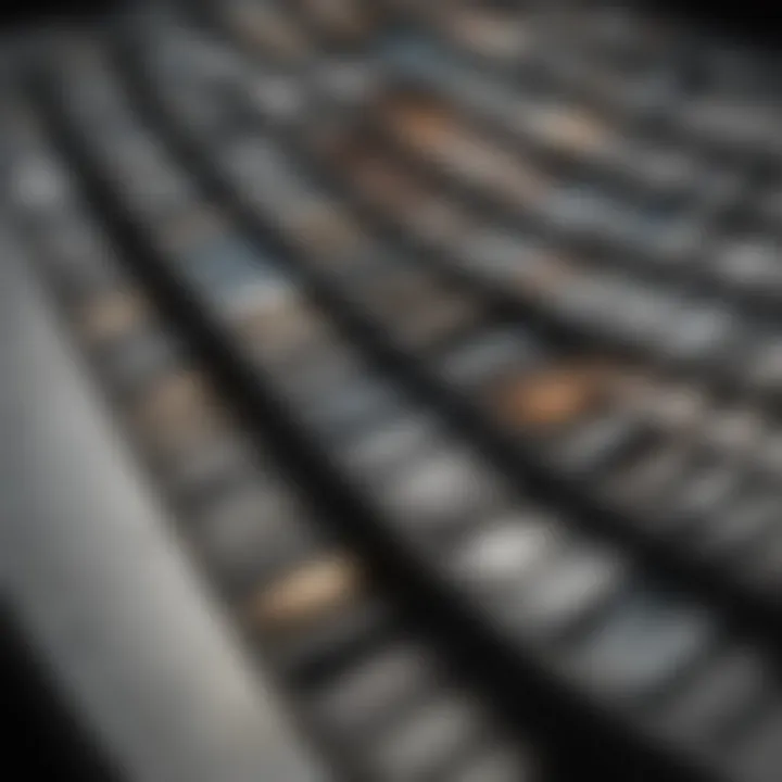 An artist's palette displaying a spectrum of gray shades ideal for boat painting.