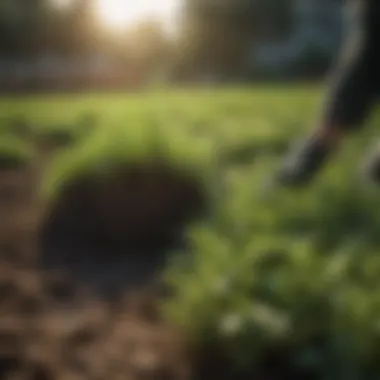 Organic green fertilizer in a farm field