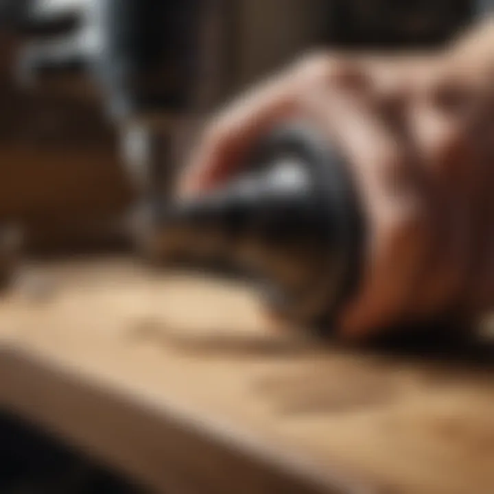 Creating seamless grooves in wooden surface with rotary tool router attachment