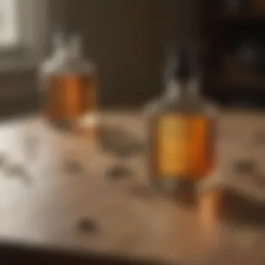 Chemical vs. Natural Repellents Comparison of chemical and natural repellents on a table