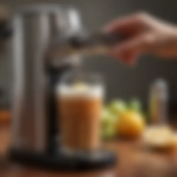 Hamilton Beach tall can opener in action opening a can effortlessly