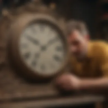 Handyman skillfully repairing a vintage clock