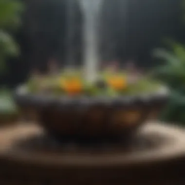 Harmonious Integration of Nature in Alpine Tabletop Fountain