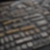 Detailed view of various hinge template kits