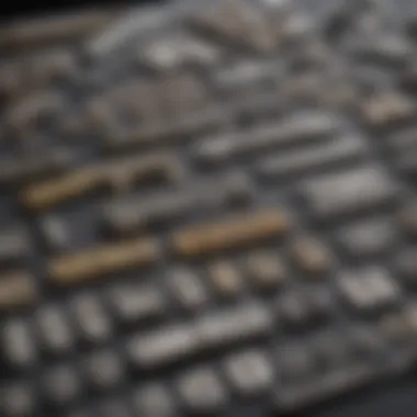 Detailed view of various hinge template kits