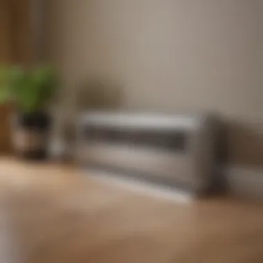 Close-up view of Honeywell electric baseboard heater controls highlighting user-friendly features.