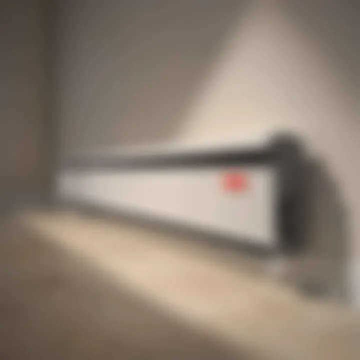 Diagram illustrating the installation process of Honeywell electric baseboard heaters.