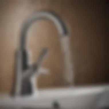 Illustration of faucet with water droplets