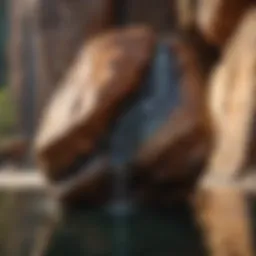 Elegant rock formation in fountain design