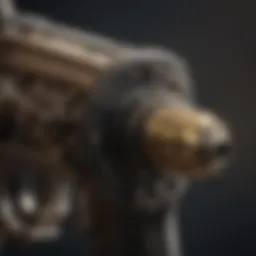 A close-up of a professional rivet gun showcasing its design