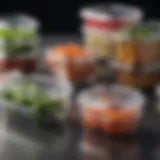 Detailed view of food saver plastic containers showcasing their design features