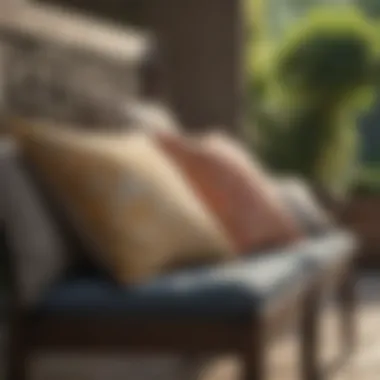 Comfort and Style: Outdoor Fabric Cushions on a Garden Bench Outdoor fabric cushions on a garden bench