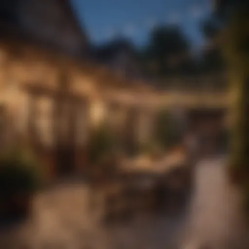 Enchanting patio illuminated by string lights