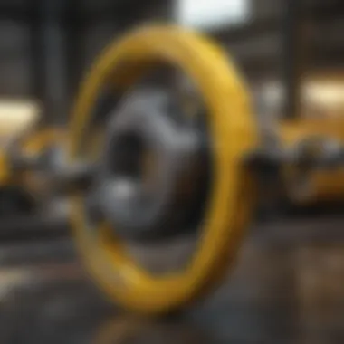 Industrial Fusion Steel and yellow chain interplay in industrial setting