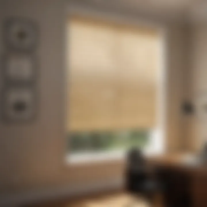 Ivory window blinds enhancing the elegance of an office space