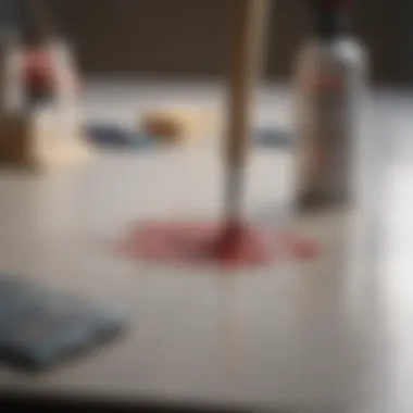 Kilz Stain Remover in Use A workspace showcasing Kilz Stain Remover in action with various tools and surfaces.