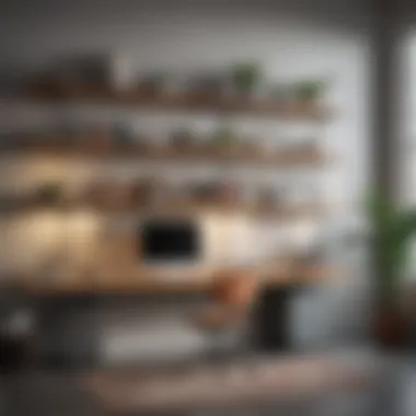 Modern Minimalist Workspace Modern Minimalist Workspace with Knape & Vogt Shelving