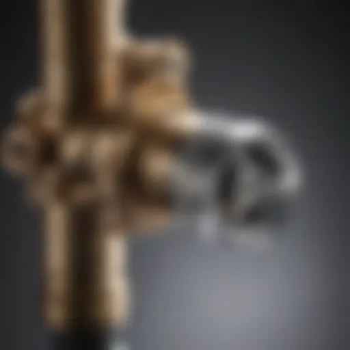 Close-up of Kohler dual flush valve mechanism