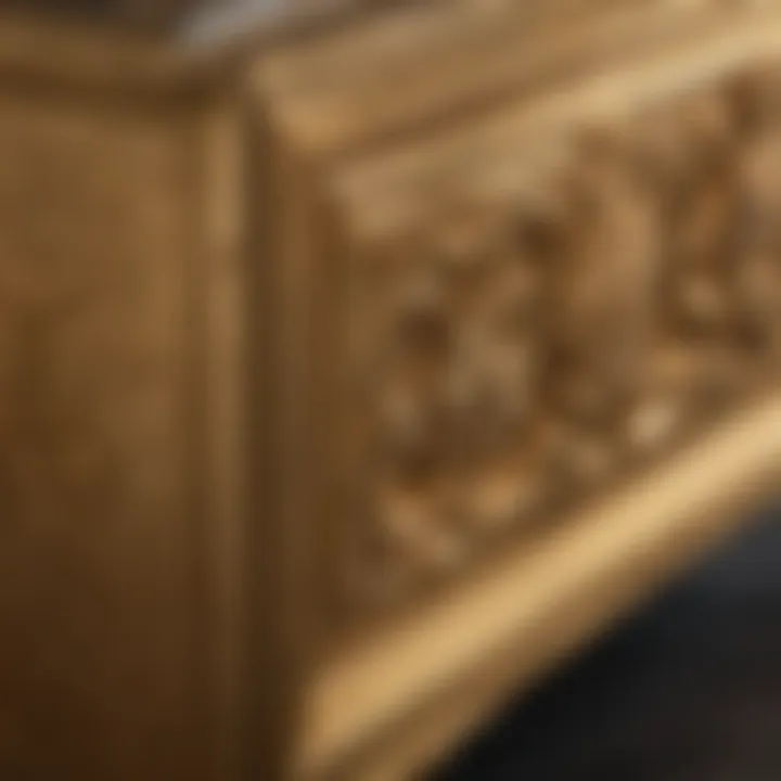 Krylon Gold Leaf Craftsmanship on a Modern Furniture Piece