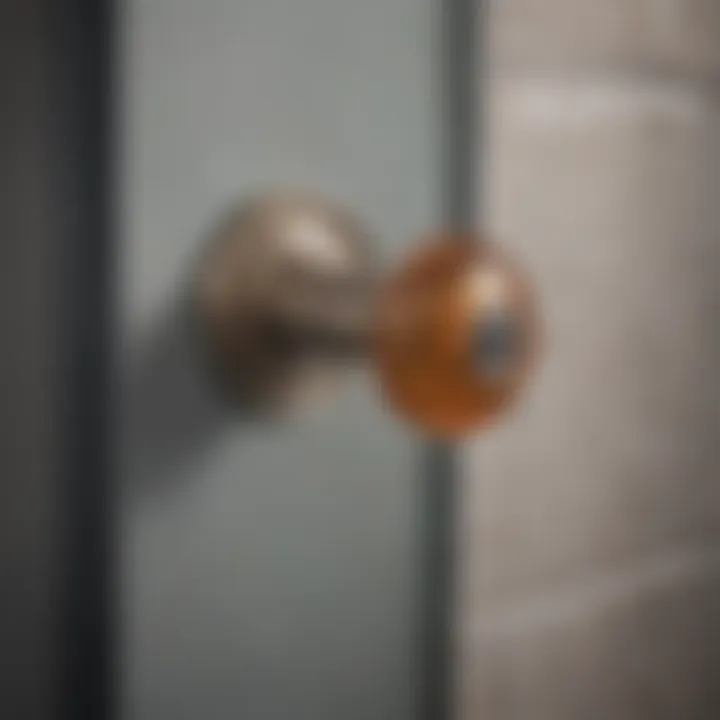 Close-up of Larson Glass Door Handle Materials