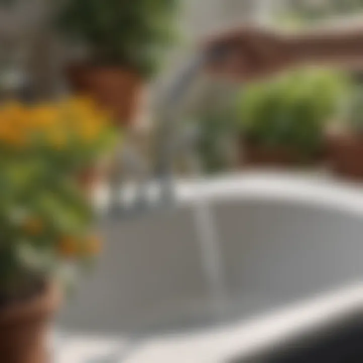 Gardening Applications Illustration depicting the practical applications of using a laundry tub faucet to garden hose adapter in gardening