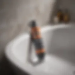 Caulk remover application on bathtub