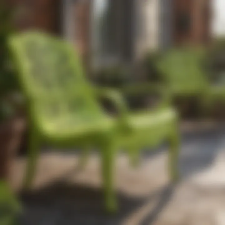 High heat lime green spray paint on outdoor furniture