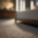 Square furniture sliders on luxurious carpet